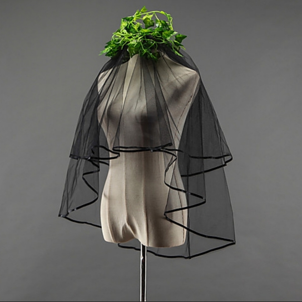 Black tulle veil